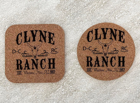 Clyne Ranch Cork Coasters