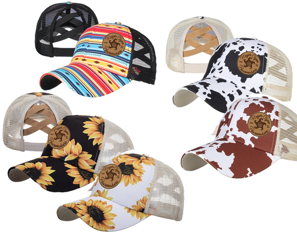 Hats - Ladies Trucker with Ponytail Back