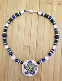 Floral Glyph Beaded Necklace