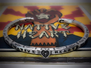 Ladies Native Heart Silver Bracelet