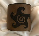 Leather Cuff Wide - Brown with Buffalo Snaps